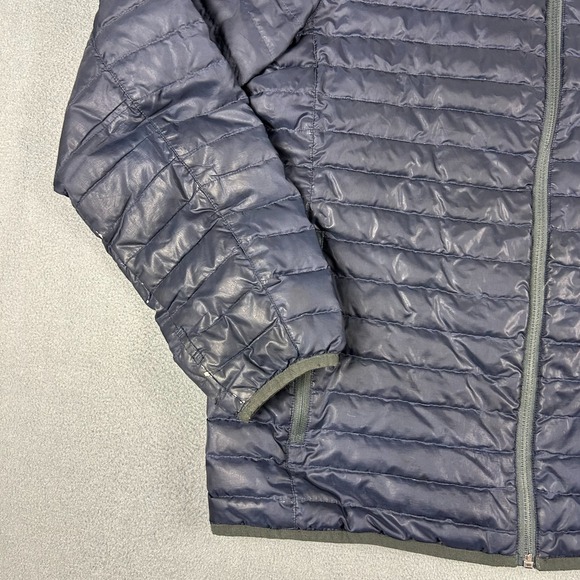 Eddie Bauer EB650 Jacket Mens Medium Quilted Full Zip Blue Down Puffer Winter - Picture 3 of 12